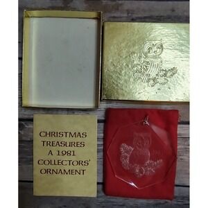 Vtg Lincoln House Christmas Ornament Lucite Acrylic Owl Original Box 1981 A12